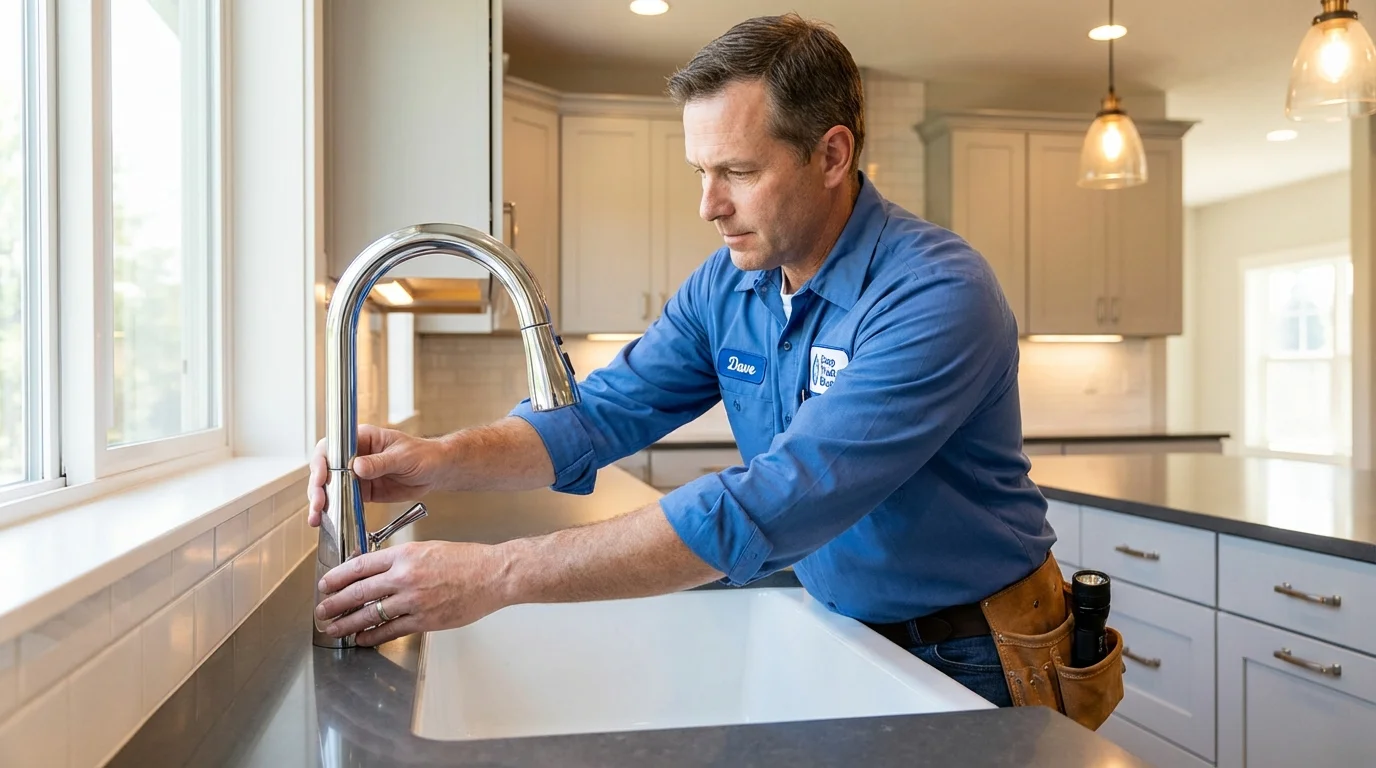 Kitchen faucet installation by Johns Plumbing LLC in Kewanee